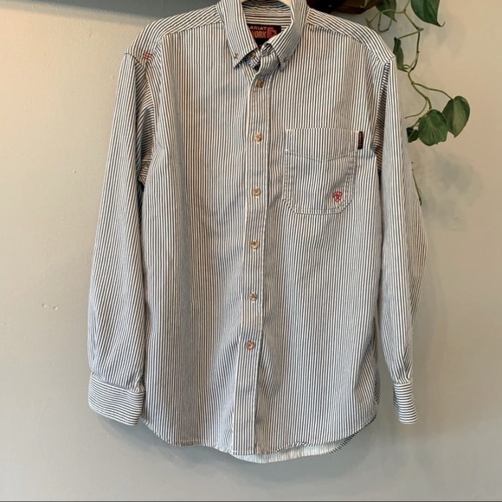 Ariat Flame Resistant Button Striped Work Shirt